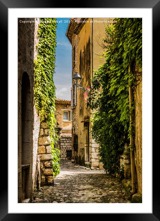 An Alley In Saint Paul de Vence, South of France. Framed Mounted Print by Maggie McCall