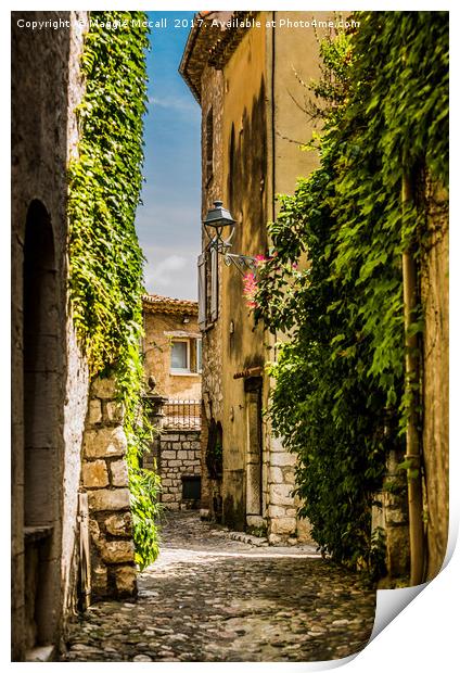An Alley In Saint Paul de Vence, South of France. Print by Maggie McCall
