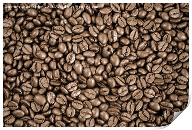 Coffee beans background Print by Igor Krylov