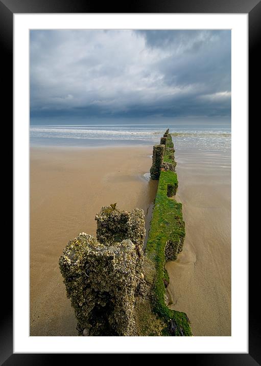 Groynes Framed Mounted Print by Mark Robson