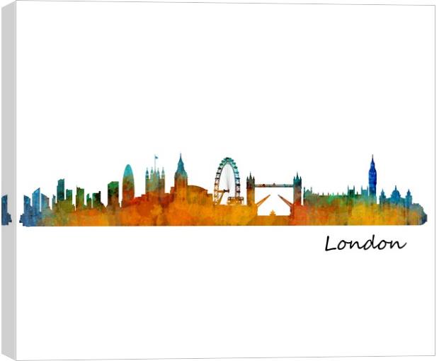 London Skyline Art Watercolor City. v1 Canvas Print by HQ Photo