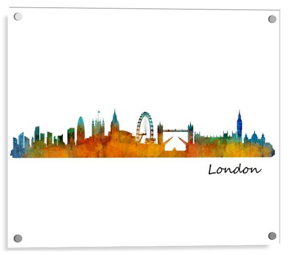 London Skyline Art Watercolor City. v1 Acrylic by HQ Photo