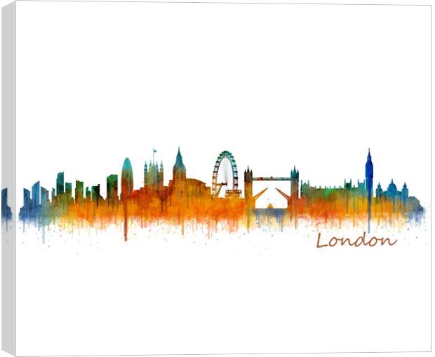 London Watercolor Skyline art City. v2 Canvas Print by HQ Photo