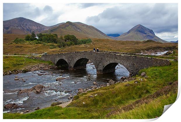 Bridge at Sligachan, Skye Print by Douglas Kerr