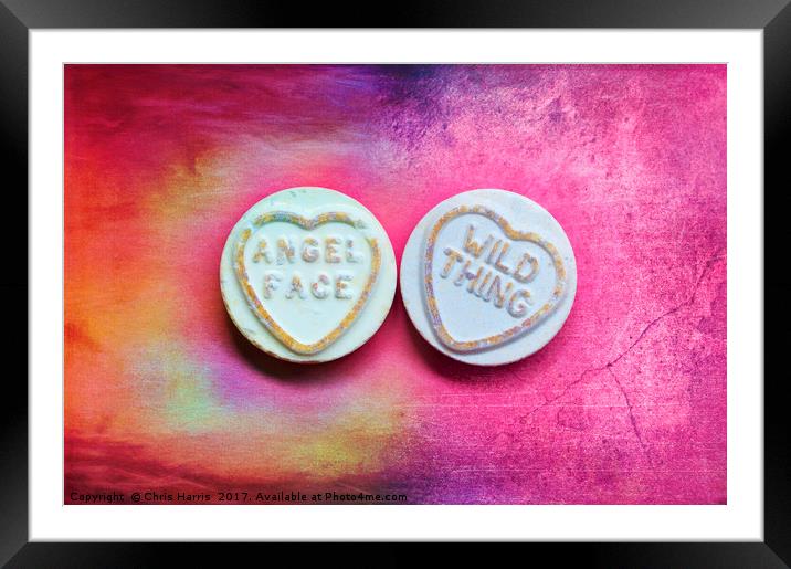 Love Hearts Framed Mounted Print by Chris Harris
