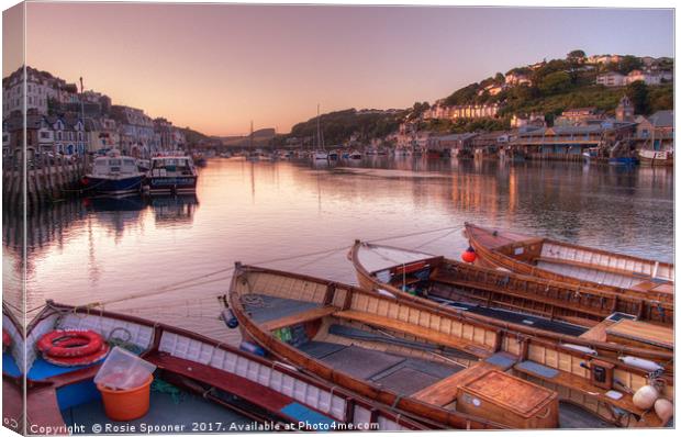 Sunset on The River Looe in South East Cornwall Canvas Print by Rosie Spooner