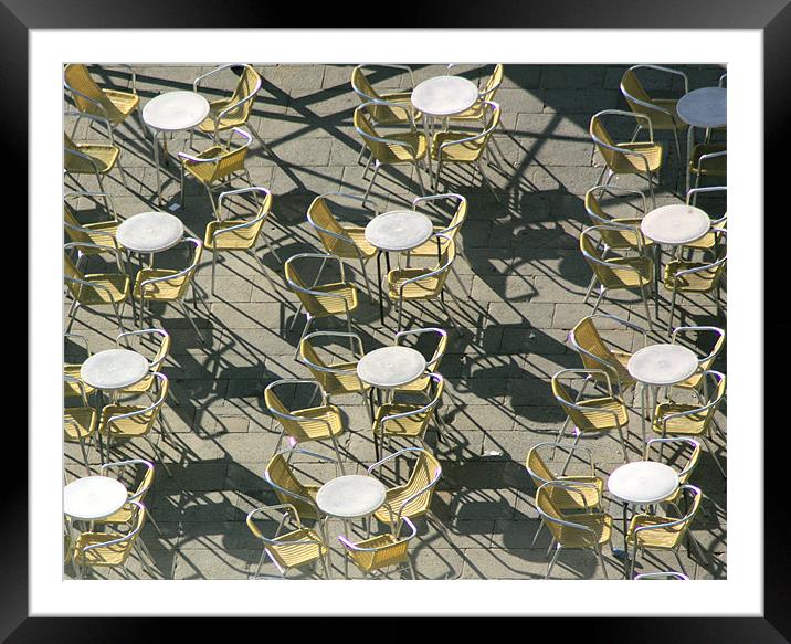 St Marks Square, Cafe Framed Mounted Print by Lucy Antony