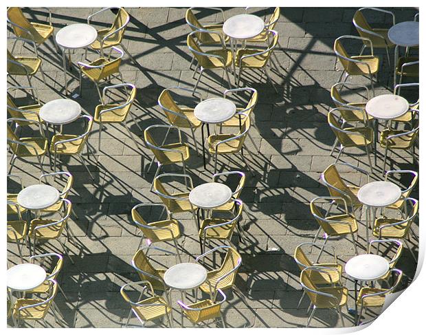 St Marks Square, Cafe Print by Lucy Antony