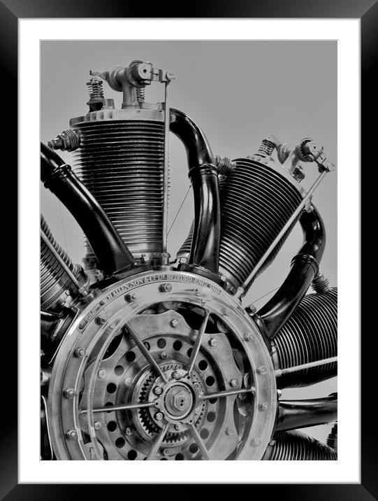 Warplane Rotary Engine Framed Mounted Print by Darren Burroughs