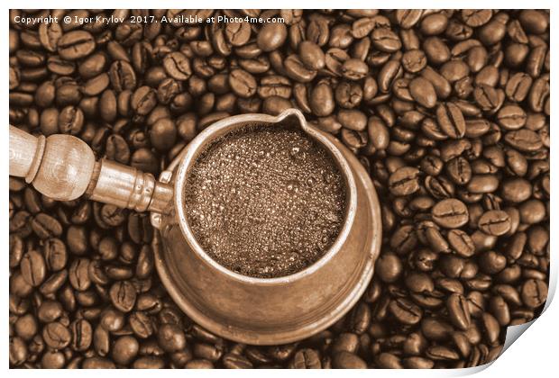 Foaming coffee Print by Igor Krylov