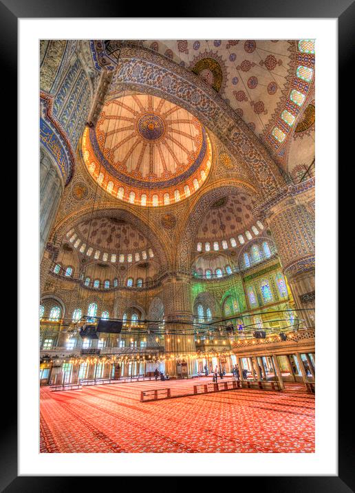 The Blue Mosque Istanbul Turkey Framed Mounted Print by David Pyatt