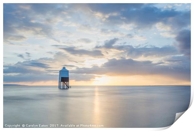The Lower Lighthouse at Burnham on Sea Print by Carolyn Eaton