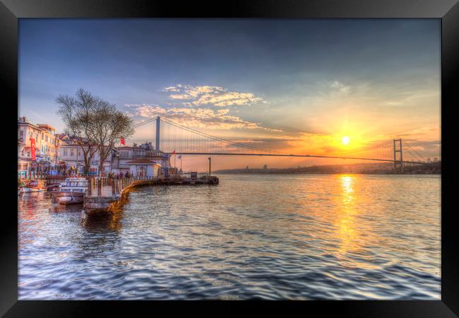 Bosphorus Sunset Istanbul Framed Print by David Pyatt