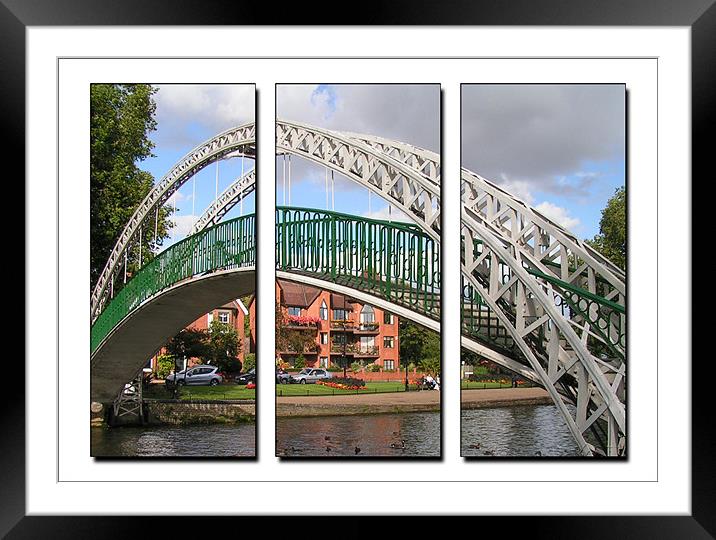 Bedford Suspension Bridge Triptych Framed Mounted Print by Emma Kenmore