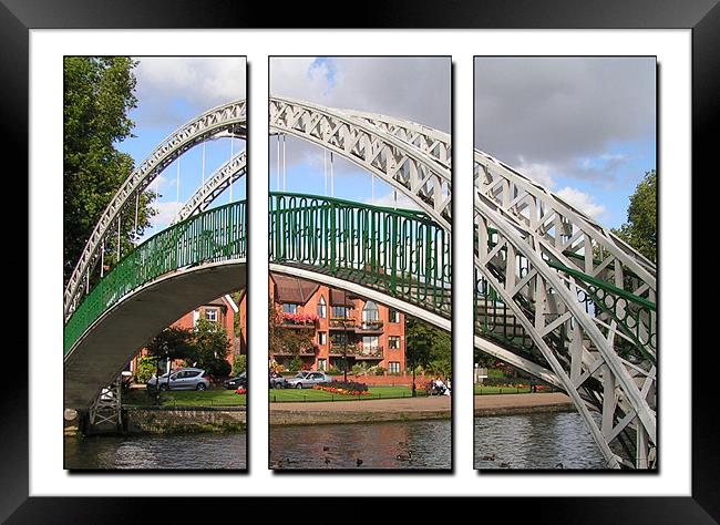 Bedford Suspension Bridge Triptych Framed Print by Emma Kenmore