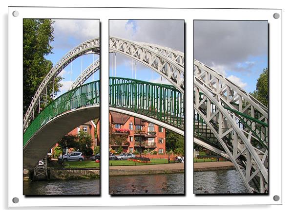 Bedford Suspension Bridge Triptych Acrylic by Emma Kenmore