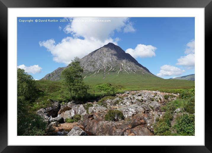 Buachaille Etive Mor and falls on the River Coupal Framed Mounted Print by Photogold Prints