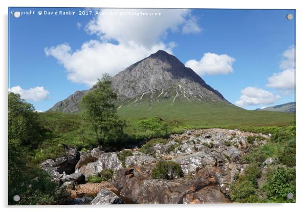 Buachaille Etive Mor and falls on the River Coupal Acrylic by Photogold Prints