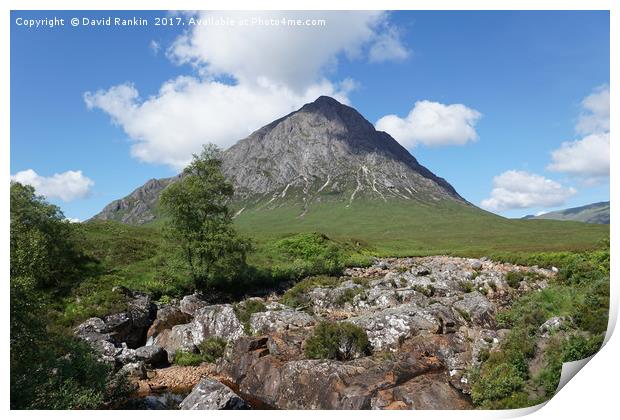 Buachaille Etive Mor and falls on the River Coupal Print by Photogold Prints