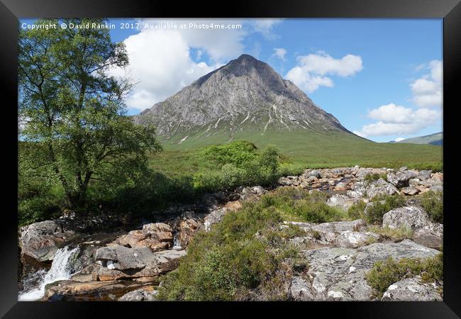 Buachaille Etive Mor and falls on the River Coupal Framed Print by Photogold Prints