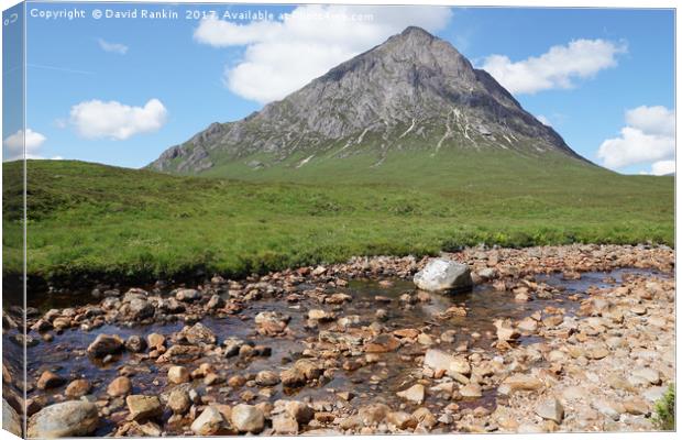 Buachaille Etive Mor  and falls on the River Coupa Canvas Print by Photogold Prints