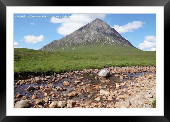 Buachaille Etive Mor  and falls on the River Coupa Framed Mounted Print by Photogold Prints
