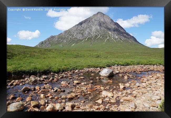 Buachaille Etive Mor  and falls on the River Coupa Framed Print by Photogold Prints