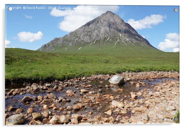 Buachaille Etive Mor  and falls on the River Coupa Acrylic by Photogold Prints