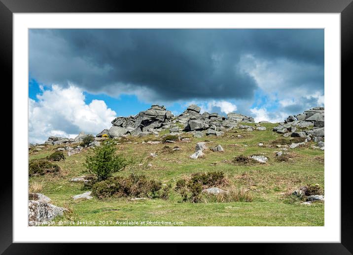Bonehill Rocks on Dartmoor National Park Devon Framed Mounted Print by Nick Jenkins
