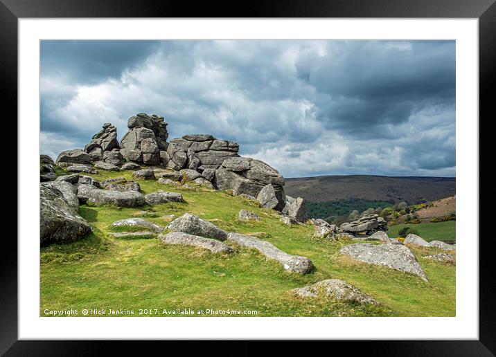 Bonehill Rocks Dartmoor National Park Devon Framed Mounted Print by Nick Jenkins
