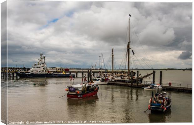 Old And New In Old Harwich Canvas Print by matthew  mallett