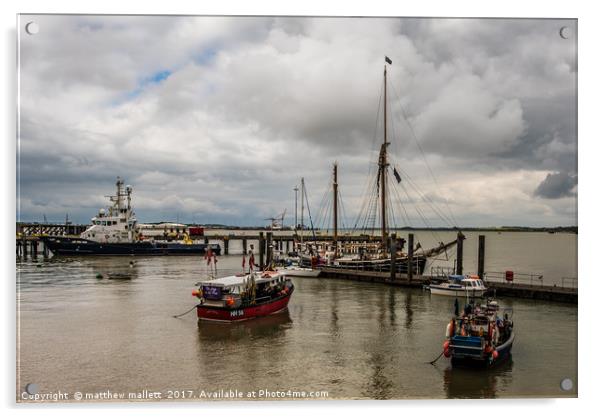 Old And New In Old Harwich Acrylic by matthew  mallett