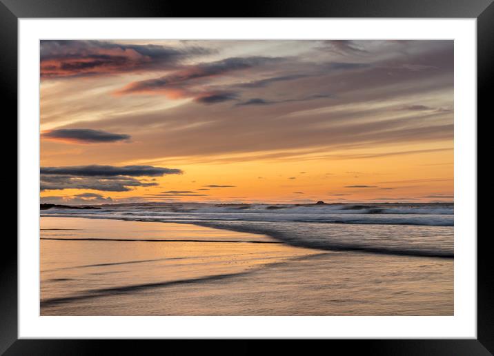 Golden glory at Bamburgh beach Framed Mounted Print by Naylor's Photography