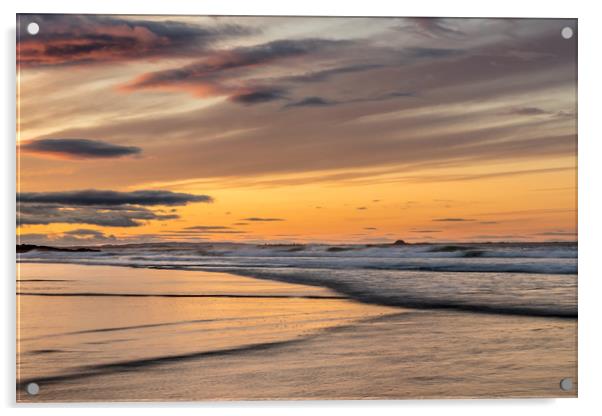 Golden glory at Bamburgh beach Acrylic by Naylor's Photography