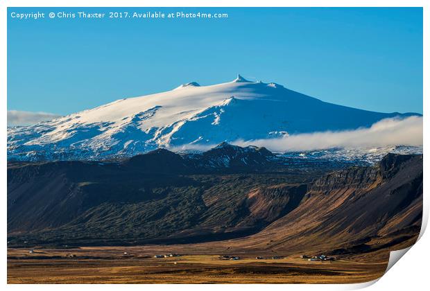 Snaefellsjokull Glacier 2 Iceland Print by Chris Thaxter