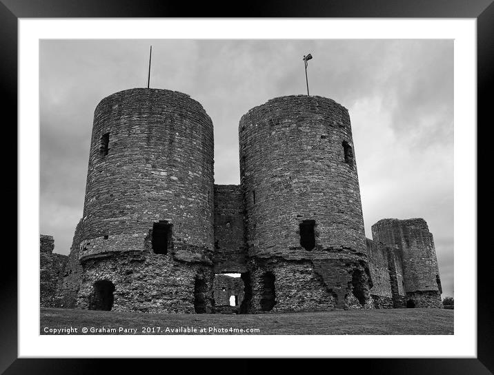 Twin Pillars of Rhuddlan's Historic Past Framed Mounted Print by Graham Parry
