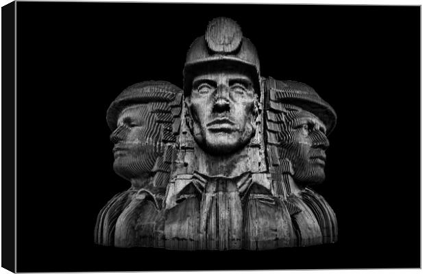 Miners In The Dark Canvas Print by Steve Purnell