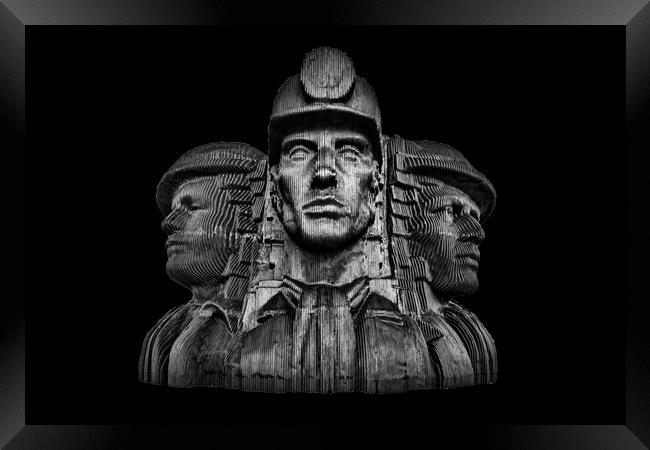 Miners In The Dark Framed Print by Steve Purnell