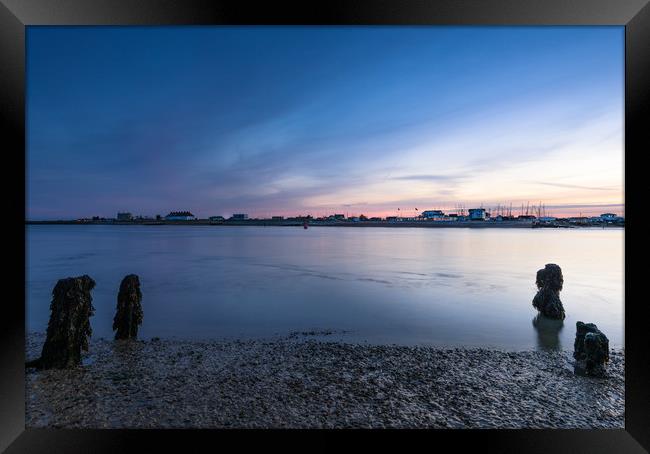 Felixstowe Ferry after Sunset Framed Print by Nick Rowland