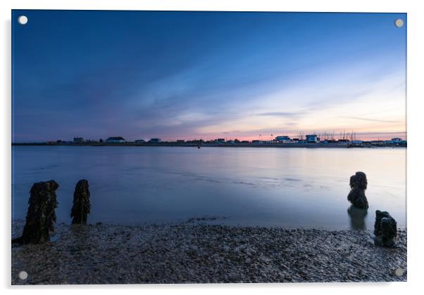 Felixstowe Ferry after Sunset Acrylic by Nick Rowland