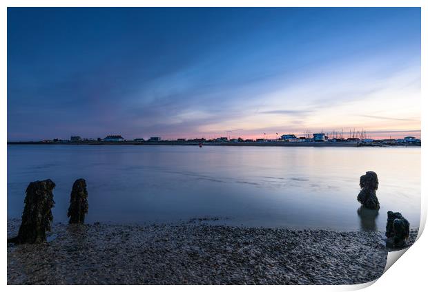 Felixstowe Ferry after Sunset Print by Nick Rowland