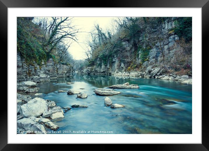 Mountain River Framed Mounted Print by Svetlana Sewell
