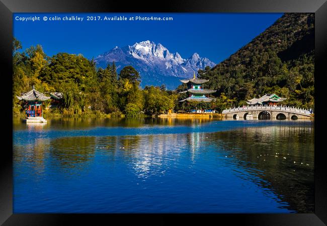 Black Dragon Lake, Lijiang, China Framed Print by colin chalkley