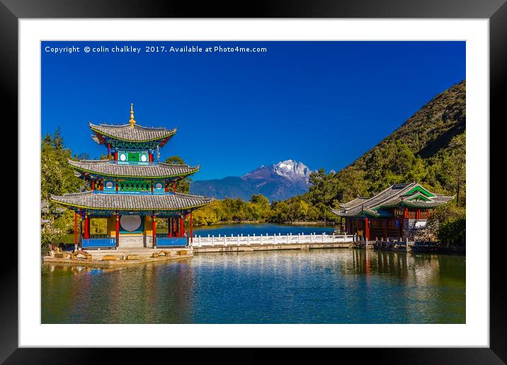 Black Dragon Lake - Lijiang, China Framed Mounted Print by colin chalkley