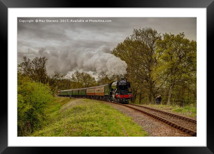The Flying Scotsman climbs out of Horsted Keynes Framed Mounted Print by Max Stevens