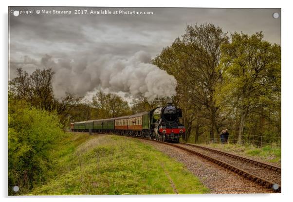 The Flying Scotsman climbs out of Horsted Keynes Acrylic by Max Stevens