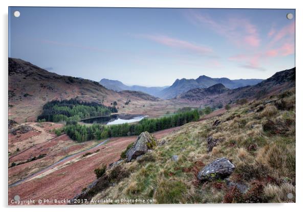 Sunrise above Blea Tarn Acrylic by Phil Buckle