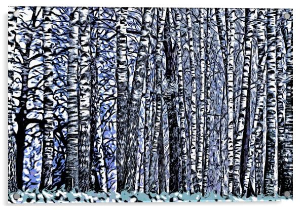 Birch Grove Acrylic by Michael Goyberg