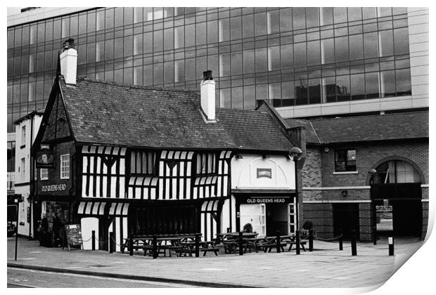 The Old Queens Head, Sheffield Print by Chris Watson