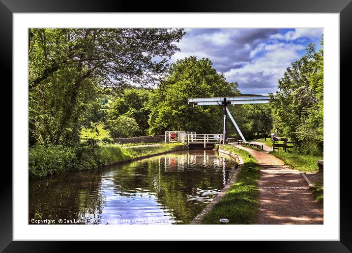 The Canal Bridge at Talybont on Usk Framed Mounted Print by Ian Lewis